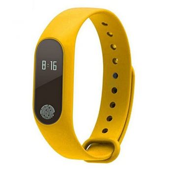 Bratara Fitness Techstar® M2 Galben, 0.42 inch OLED, Alerte, IP65, Monitorizare Cardiaca, Bluetooth 4.0
