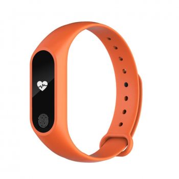 Bratara Fitness Techstar® M2 Orange, 0.42 inch OLED, Alerte, IP65, Monitorizare Cardiaca, Bluetooth 4.0 ieftina