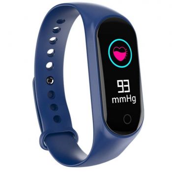 Bratara Sport M4 Techstar® Pentru Fitness, Monitorizarea Presiunii Sangelui si A Batailor Inimii, Albastru Resigilat