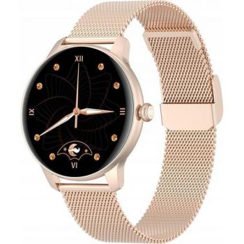 Ceas inteligent Smartwatch Oromed Oro Lady Gold Next, Ecran IPS 1.09inch, Bluetooth, Monitorizare Somn, Pulsoximetru, Waterproof IP68 (Auriu) de firma original