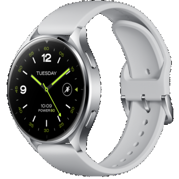 Ceas inteligent Smartwatch Xiaomi Watch 2, Ecran AMOLED 1.43inch, 2GB RAM, 32GB Flash, Bluetooth, Wi-Fi, GPS, Waterproof 5 ATM, Google Wear OS, Curea TPU (Argintiu) de firma original