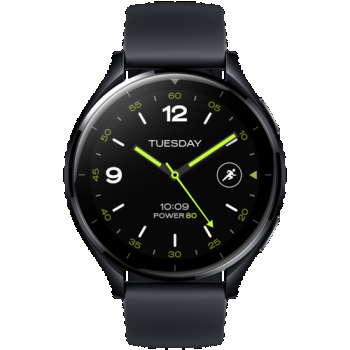 Ceas inteligent Smartwatch Xiaomi Watch 2, Ecran AMOLED 1.43inch, 2GB RAM, 32GB Flash, Bluetooth, Wi-Fi, GPS, Waterproof 5 ATM, Google Wear OS, Curea TPU (Negru)