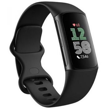Fitbit Bratara fitness Fitbit Charge 6, GPS + GLONASS, Bluetooth, NFC, Negru
