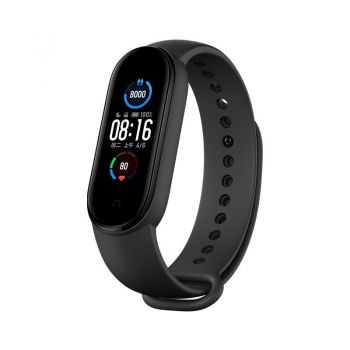 Resigilat Bratara Fitness Techstar® M5, Ecran 1.14 inch inch TFT, Bluetooth 4.0, IP66, Tensiune, Puls, Oximetru, Alerta Sedentarism, Negru