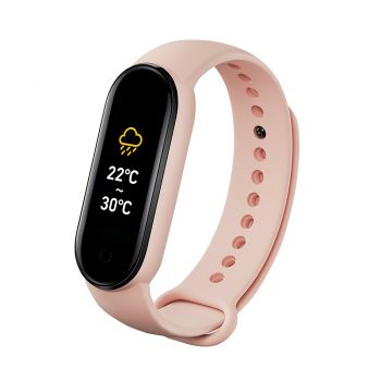 Resigilat Bratara Fitness Techstar® M6, Ecran 0.96 inch inch, Bluetooth 4.2, IP66, Monitorizare Puls, Tensiune, Temperatura, Oxigen, Calitate Somn, Roz