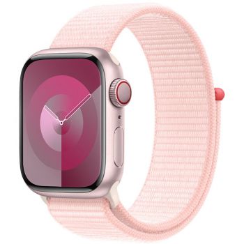 Apple Apple Watch 9, GPS, Cellular, Carcasa Pink Aluminium 41mm, Light Pink Sport Loop