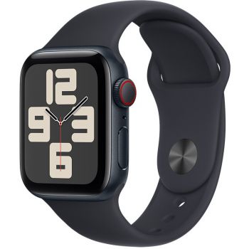 Apple Apple Watch SE (2023), GPS, Cellular, Carcasa Midnight Aluminium 40mm, Midnight Sport Band - M/L