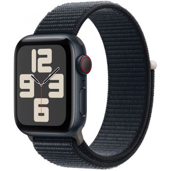 Apple Apple Watch SE (2023), GPS, Cellular, Carcasa Midnight Aluminium 44mm, Midnight Sport Loop