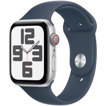 Apple Apple Watch SE (2023), GPS, Cellular, Carcasa Silver Aluminium 44mm, Storm Blue Sport Band - M/L de firma original