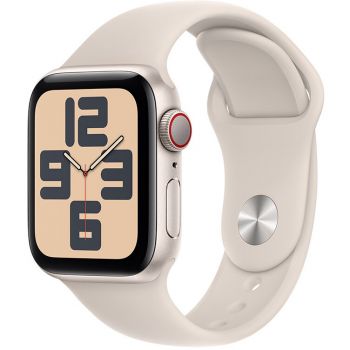 Apple Apple Watch SE (2023), GPS, Cellular, Carcasa Starlight Aluminium 40mm, Starlight Sport Band - M/L de firma original