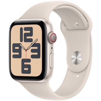 Apple Apple Watch SE (2023), GPS, Cellular, Carcasa Starlight Aluminium 44mm, Starlight Sport Band - M/L de firma original