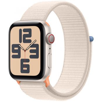 Apple Apple Watch SE (2023), GPS, Cellular, Carcasa Starlight Aluminium 44mm, Starlight Sport Loop