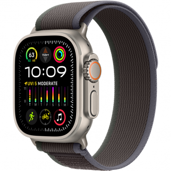 Apple Apple Watch Ultra 2, GPS, Cellular, Carcasa Titanium 49mm, Blue/Black Trail Loop - M/L