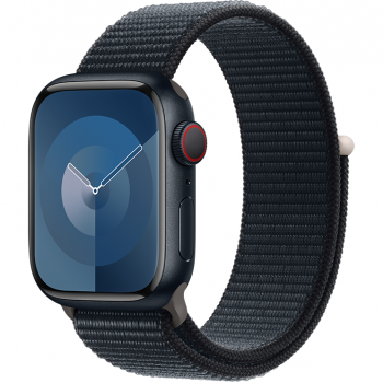 Apple SmartWatch Apple Watch S9, Cellular, 41mm Carcasa Aluminium Midnight, Midnight Sport Loop