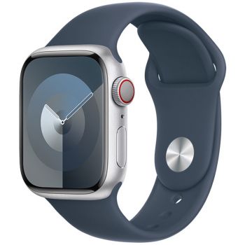 Apple SmartWatch Apple Watch S9, Cellular, 45mm Carcasa Aluminium Silver, Storm Blue Sport Band - M/L