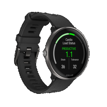 Ceas activity tracker Polar Ignite 3 Titanium, S-L, Ecran AMOLED 1.28inch, GPS, Bluetooth, WR30, Ritm Cardiac, Monitorizare somn (Negru)