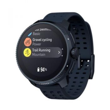 Ceas activity tracker Suunto Race Steel, Ecran AMOLED 1.43inch, Bluetooth, GPS, 16GB Flash, Altimetru, Ritm cardiac, Alerte meteo, Multisport (Albastru)