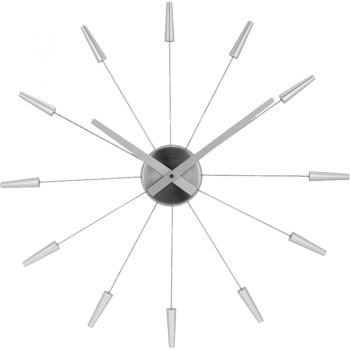 Ceas de perete NeXtime Plug Inn 58cm silver