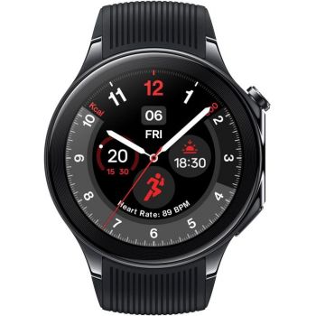 Ceas inteligent Smartwatch OnePlus Watch 2, 46mm, Ecran 1.43inch, Procesor Snapdragon W5 Gen 1, 2GB RAM, 32GB Flash, GPS, Bluetooth, Wi-Fi, 100 ore Autonomie, 100+ Moduri Sport (Negru)
