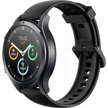 Ceas inteligent Smartwatch Realme Watch R100 TechLife, Ecran LCD TFT 1.32inch, Bluetooth, Ritm cardiac, Saturatie Oxigen, Monitorizare Somn, Peste 100 moduri sport (Negru)