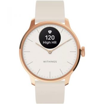 Ceas inteligent Smartwatch Withings Scanwatch Light, 37mm, Bluetooth, Ritm Cardiac, Monitorizare somn, Tracker Fitness (Auriu) de firma original