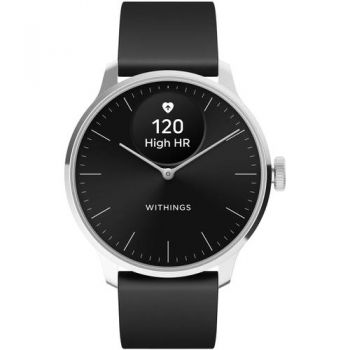 Ceas inteligent Smartwatch Withings Scanwatch Light, 37mm, Ecran OLED Grayscale, Gorilla Glass, Bluetooth, Ritm Cardiac, Monitorizare somn, Tracker Fitness (Negru) ieftin