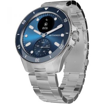 Ceas inteligent Smartwatch Withings Scanwatch Nova, 42mm, Electrocardiograma, Informatii sistem respirator, Monitorizare Somn, Oximetru (Albastru) de firma original
