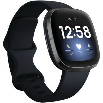 Ceas smartwatch Fitbit Sense, Negru Carbon de firma original