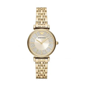Emporio Armani ceas femei, culoarea auriu de firma original