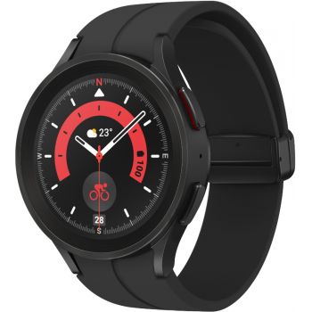 SmartWatch Samsung Galaxy Watch 5 Pro, 45 mm, Black, Wi-Fi, Bluetooth, GPS, NFC, Rezistent la apa