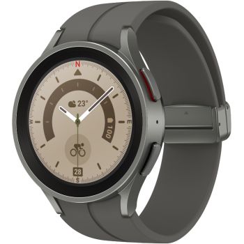 SmartWatch Samsung Galaxy Watch 5 Pro, 45 mm, Titanium, Wi-Fi, Bluetooth, GPS, NFC, Rezistent la apa