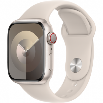 Apple Apple Watch 9, GPS, Cellular, Carcasa Starlight Aluminium 41mm, Starlight Sport Band - M/L