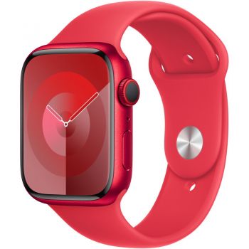 Apple Apple Watch 9, GPS, Cellular, Carcasa RED Aluminium 45mm, RED Sport Band - M/L