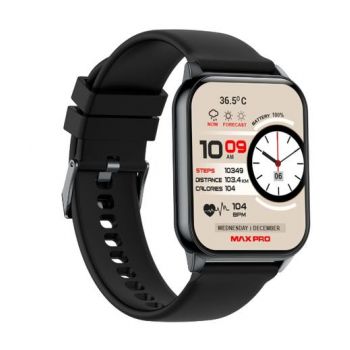 Ceas inteligent Smartwatch Maxcom FW25 Arsen PRO, Ecran IPS HD 1.96inch, Apel Bluetooth, 70+ moduri sport, 100+ fete de ceas, SpO2, Tensiune arteriala, Waterproof IP67 (Negru)