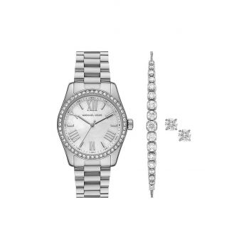 Michael Kors ceas, brățară și cercei culoarea argintiu