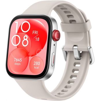 SmartWatch Huawei Watch FIT 3 Silver Body with White Fluoroelastomer Strap