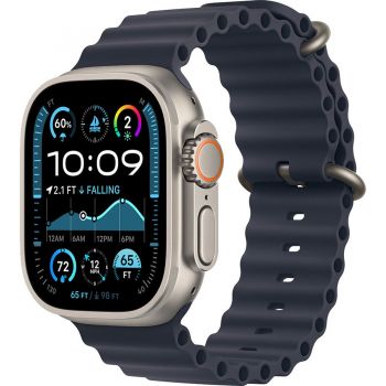 Apple Apple Watch Ultra 2, GPS, Cellular, Carcasa Natural Titanium 49mm, Navy Ocean Band