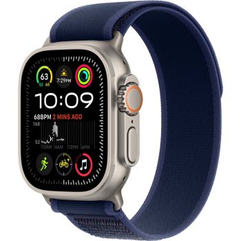Apple Apple Watch Ultra 2, GPS, Cellular, Carcasa Natural Titanium 49mm, Blue Trail Loop - S/M