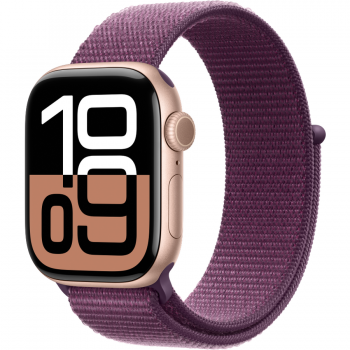 Apple Smartwatch Apple Watch 10 GPS, Carcasa Rose Gold Aluminium 42mm, ecran LTPO OLED, 64GB, curea Plum Sport Loop, Roz/Visiniu Apple Smartwatch Apple Watch 10 GPS, Carcasa Rose Gold Aluminium 42mm, ecran LTPO OLED, 64GB, curea Plum Sport Loop, Roz/Visiniu