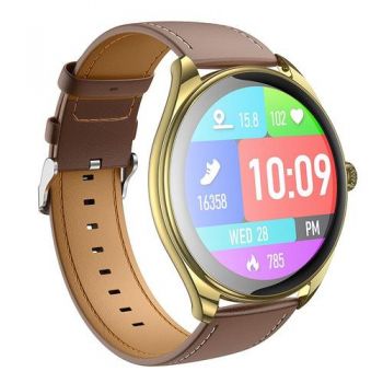 Ceas inteligent Smartwatch HOCO Y22, Ecran AMOLED 1.43inch, Procesor JL 7012A6, Bluetooth 5.2, Android/iOS (Auriu)