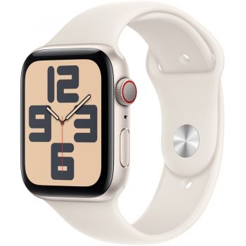 Apple Apple Watch SE, GPS, Cellular, Carcasa Starlight Aluminium 44mm, Starlight Sport Band, M-L