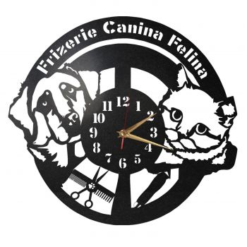 Ceas de perete frizerie canina felina 01 - Diametru 35 cm