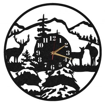Ceas de Perete Natura Cerbi Munte - Diametru 35 cm