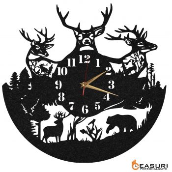 Ceas de Perete Natura Cerbi si Urs - Diametru 45 cm Ceas de Perete Natura Cerbi si Urs - Diametru 45 cm