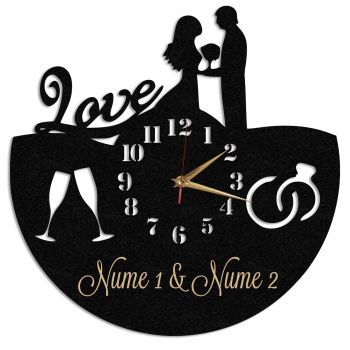 Ceas Personalizat Aniversare Casatorie Love - Diametru 45 cm