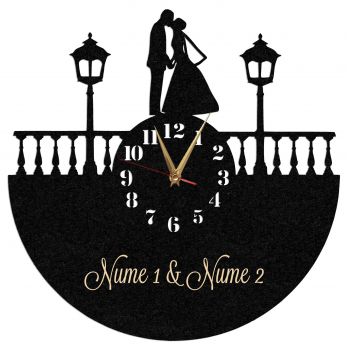 Ceas personalizat aniversare casatorie Mire si Mireasa - Diametru 35 cm