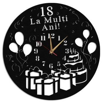 Ceas Personalizat Aniversare La Multi Ani cu Cifre - Diametru 35 cm
