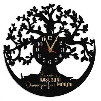 Ceas Personalizat cadou la casa cu nasi buni copacul vietii - Diametru 45 cm