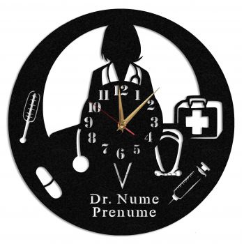 Ceas Personalizat Cadou Medic de Familie 02 - Diametru 35 cm