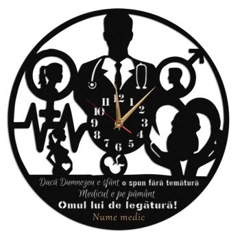 Ceas Personalizat Cadou Medic Obstetrician Ginecolog Barbat - Diametru 45 cm